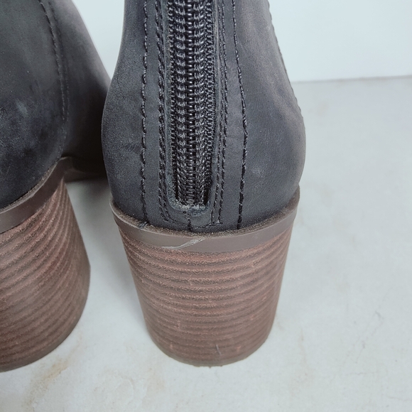 Lucky Brand Theria Black Leather Open Toe Booties Ankle Boots, 8.5 - Picture 8 of 14